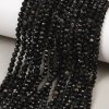 sz57 Turmalin naturalne pasma koralików z czarnego turmalinu, fasetowane, okrągłe, 3~3,8 mm, sznur 38 cm